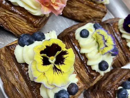 Seasonal Fruit & Custard Sourdough Pastries